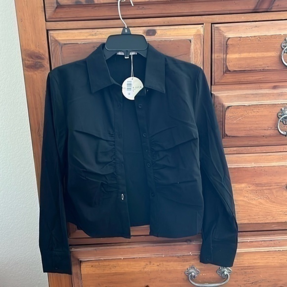 Patrizio Luca Milano Women’s Black Blouse Size Medium NWT